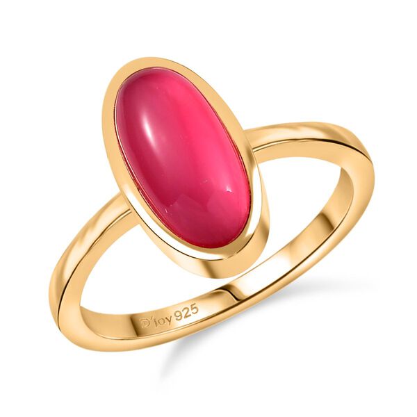 D'Joy Maulbeer Mondstein Ring 925 Silber 750 Gelbgold Vermeil (Gr&ouml;&szlig;e 16.00) ca. 2,45 ct image number 4