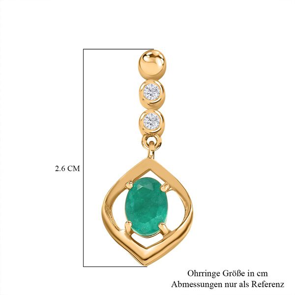 Smaragd Triplett Quarz und Zirkon Ohrringe - 1,96 ct. image number 6