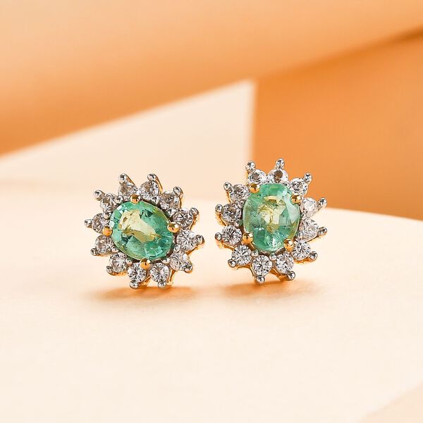 Äthiopische Smaragd und Zirkon-Ohrringe - 1,07 ct. image number 2