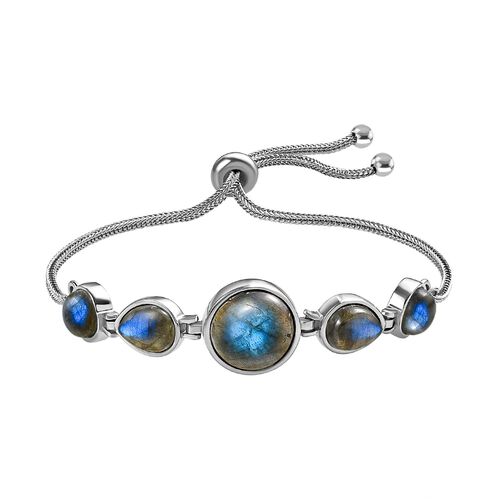 Labradorit Armband ca. 16.5-23 cm Edelstahl ca. 9.54 ct image number 0