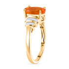 AAAA Mexikanischer Purpurroter Feueropal, Weißer Diamant Ring 585 Gold (Größe 18.00) ca. 1,47 ct image number 4