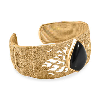 EverTrue AA schwarzer Glasachat 19cm Armreif - 24,82 ct.