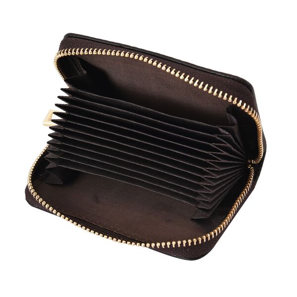 Portemonnaie aus echtem Leder mit filigranen, baumförmigen Beschlägen, 10.5x2x8, Kaffee image number 5