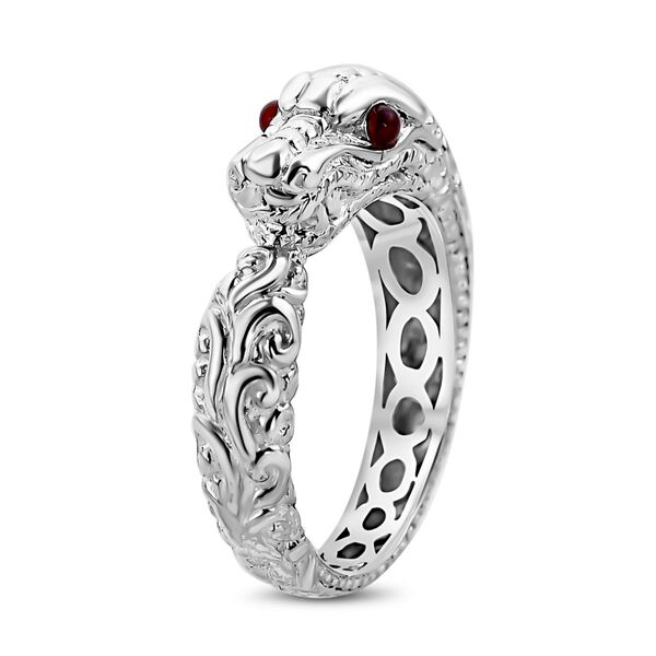 Royal Bali Kollektion- Rhodolith Granat Schlangenring - 0,10 ct. image number 3