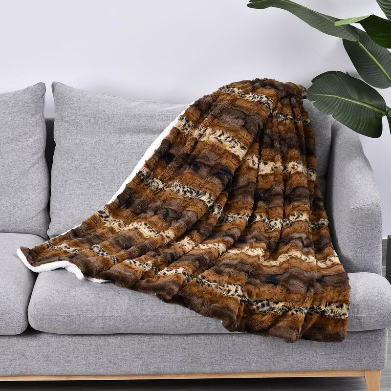 Superweiche Decke aus Flanell und Sherpa, Braun image number 0