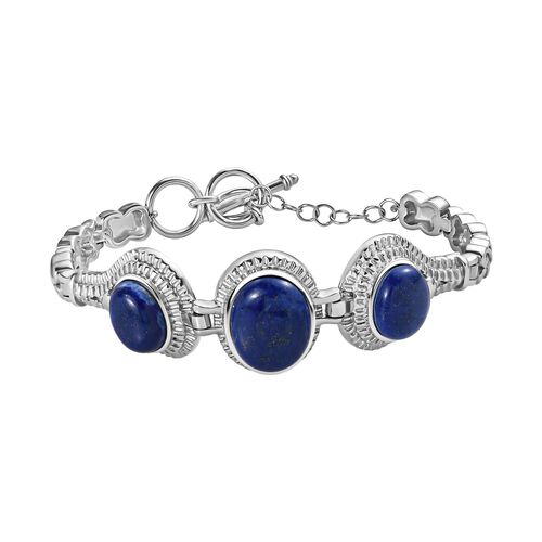 Lapislazuli Armband ca. 18 cm Edelstahl ca. 22,80 ct. image number 0