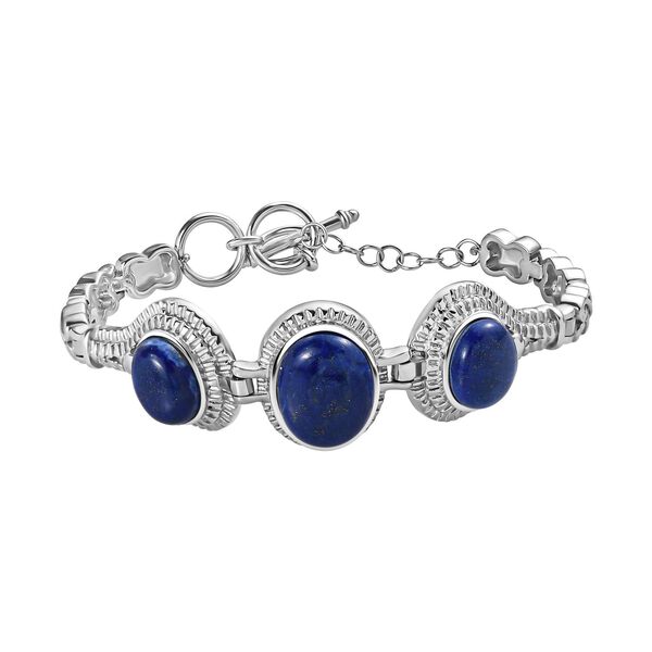 Lapislazuli Armband ca. 18 cm Edelstahl ca. 22,80 ct. image number 0