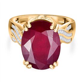 Afrikanischer Rubin und Diamant Ring - 15,28 ct.