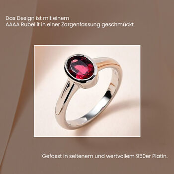 AAAA Rubellit Ring in 950 Platin - 1,05 ct.