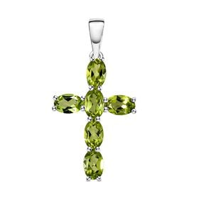 Peridot Kreuz Anhänger - 2,87 ct.