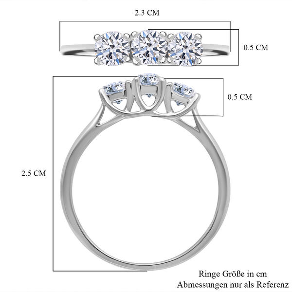 LUXURIANT SGL zertifizierter VS-EF Labor Diamant Ring in 585 Wei&szlig;gold - 1 ct. image number 3