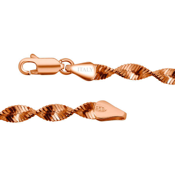 Fischgr&auml;t Kette, 925 Silber ros&eacute;vergoldet, ca. 50 cm ca. 11,04g image number 2