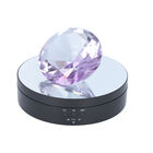 Drehbarer Display-Ständer mit Kristallglas, Ständer Größe - 13,5x13,5x3,5 cm, Schwarz & Amethyst