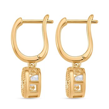 RADIANTA GRA zertifiziert Moissanit (D-VVS) Ohrringe 925 Silber vergoldet ca. 0.48 ct