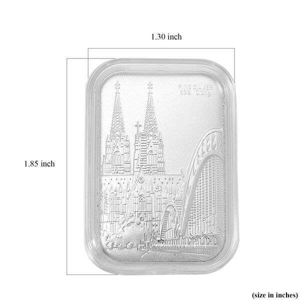 Barren in 999er Silber, Kölner Dom und Hohenzollernbrücke image number 5