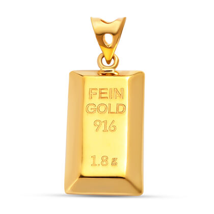 Goldbarren Anhänger, 916 Gold ca. 1,80g