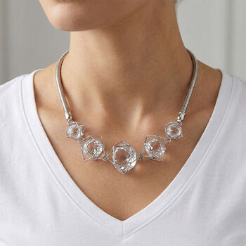 Wei&szlig;e Kristall-Halskette, 50 cm - 5 ct.