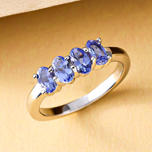 AA Tansanit-Ring, 925 Silber platiniert  ca. 0,93 ct image number 2