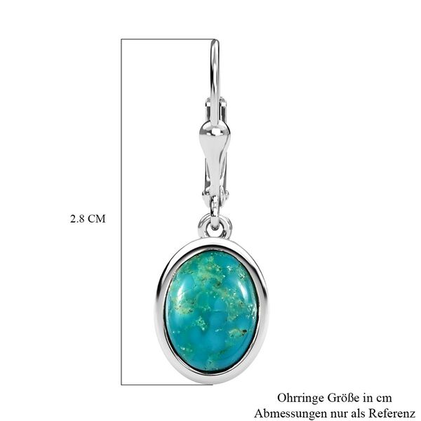 Sierra Nevada T&uuml;rkis Solit&auml;r Ohrh&auml;nger, 925 Silber platiniert, 2,51 ct. image number 6