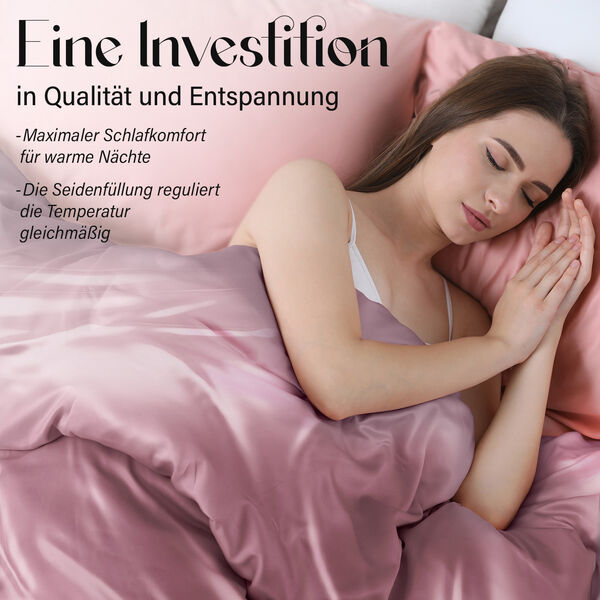 Serenity Night - Steppdecke aus 100% Maulbeerseide, 350gsm, Rosa image number 2