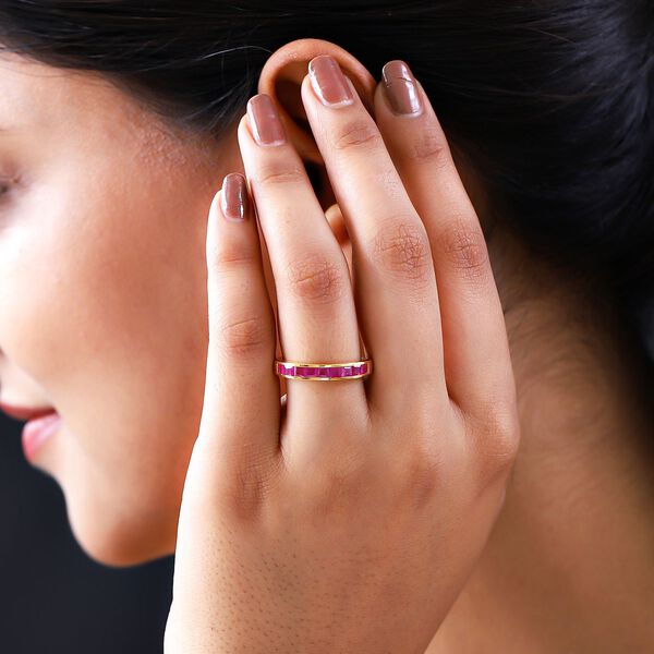 Afrikanischer Rubin-Ring, (Fissure gef&uuml;llt), 925 Silber vergoldet (Gr&ouml;&szlig;e 21.00) ca. 1,33 ct image number 3