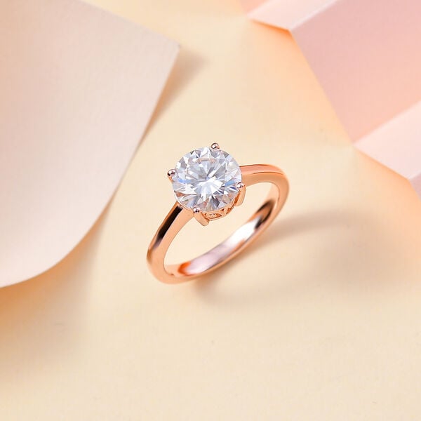 Moissanit Ring, 925 Silber 750 Roségold Vermeil - 1,73 ct. image number 2