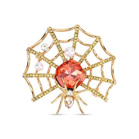 Kunststoff Perle, Mehrfarbiger Kristall Brosche  Gelb