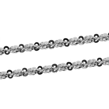 Rockkette mit Diamantschliff-Muster 45 cm in rhodiniertem 925 Silber