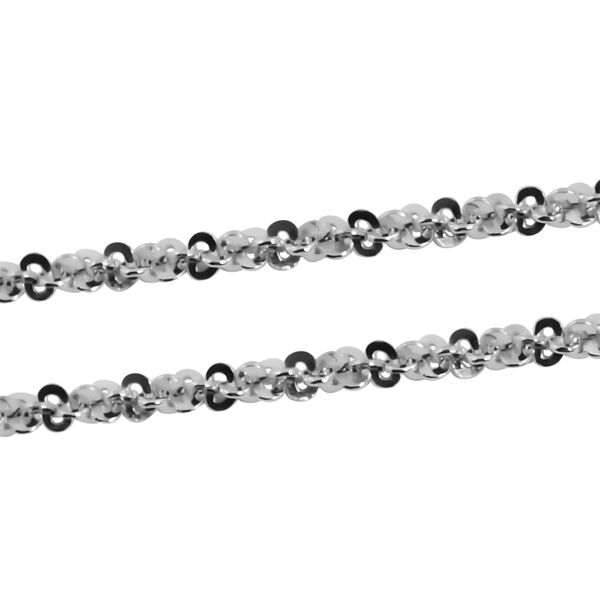 Rockkette mit Diamantschliff-Muster 45 cm in rhodiniertem 925 Silber image number 1