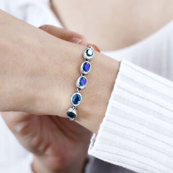 Pfau Triplett Quarz Armband ca. 19 cm 925 Silber ca. 4,23 ct