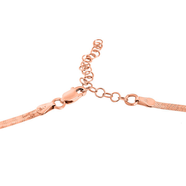 Italianische Fischgrät-Kette, ca. 45 cm mit 5 cm Extender, 925 Silber rosévergoldet ca. 4,73g image number 4