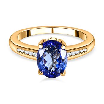 AAA Tansanit und Diamant Ring in 585 Gold -1,94 ct.