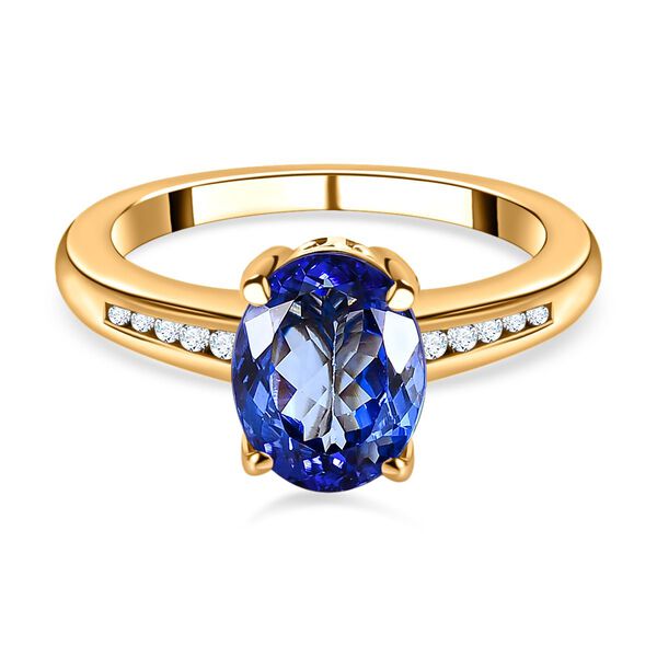 AAA Tansanit und Diamant Ring in 585 Gold -1,94 ct.