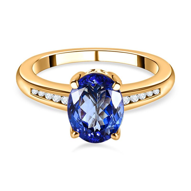 AAA Tansanit und Diamant Ring in 585 Gold -1,94 ct. image number 0