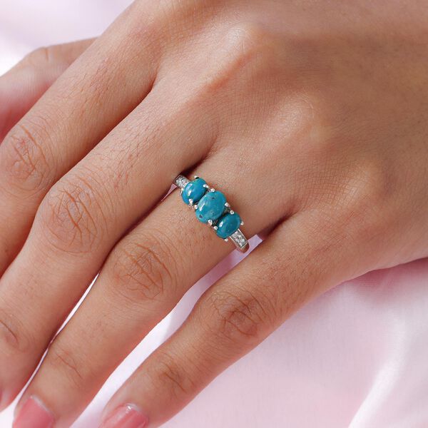 Sierra Nevada T&uuml;rkis und Zirkon Ring - 1,91 ct. image number 3