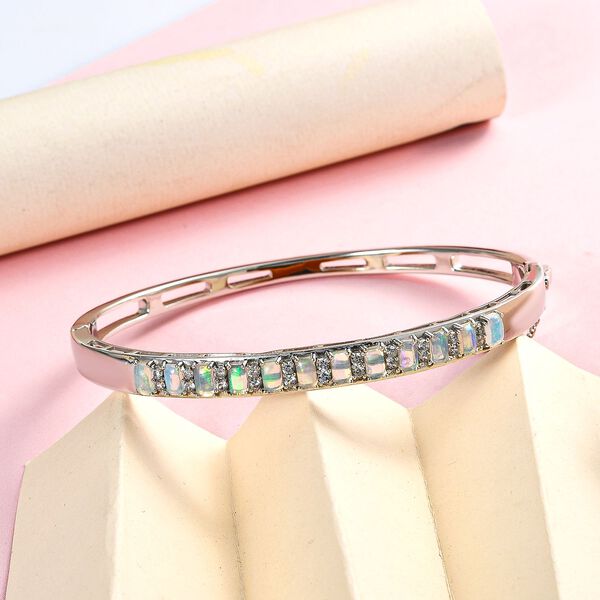 Natürlicher, äthiopischer Welo Opal und Zirkon-Armreif - 2,88 ct. image number 1