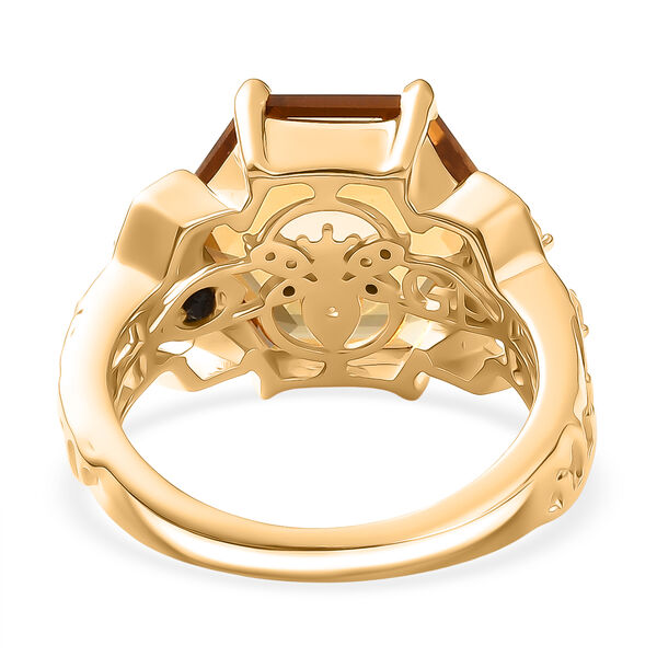 GP Trionfo Kollektion - Citrin, Wei&szlig;er Zirkon Ring 925 Silber 750 Gelbgold Vermeil (Gr&ouml;&szlig;e 20.00) ca. 7.38 ct image number 7