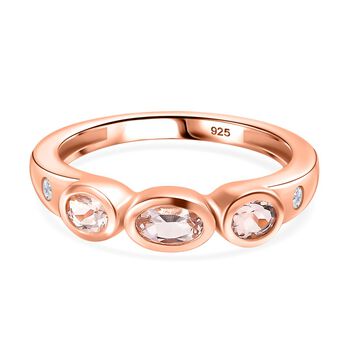 AA Morganit Ring 925 Silber 750 Ros&eacute;gold Vermeil (Gr&ouml;&szlig;e 17.00) ca. 0,75 ct
