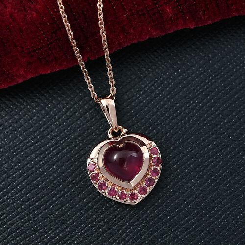 AAA Afrikanischer Rubin (Fissure gefüllt) Schmuckset 925 Silber 750 Roségold Vermeil ca. 2.87 ct image number 1