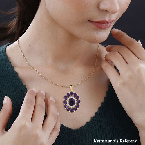 AA Lusaka Amethyst und Zirkon Anhänger - 7,83 ct. image number 1