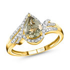AAA Turkizit und Diamant-Ring, I2 G-H, 585 Gelbgold (Größe 18.00) ca. 1,37 ct image number 3