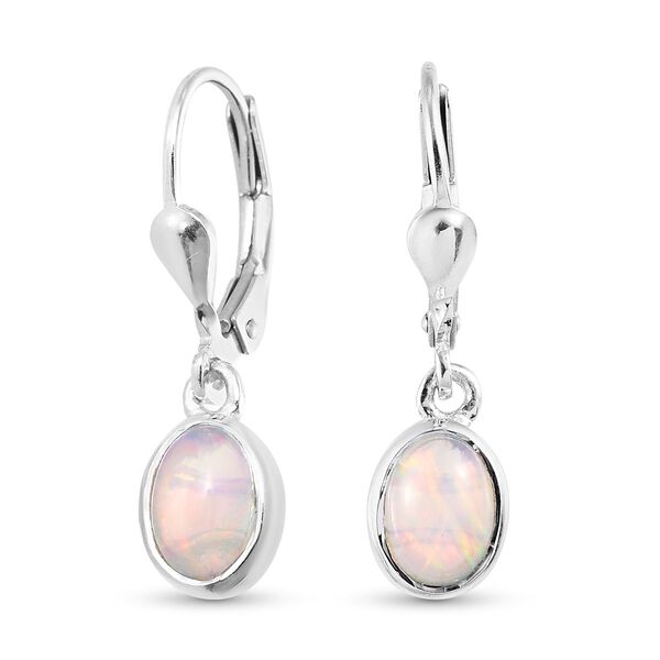 Natürlicher Äthiopischer Opal Ohrhänger 925 Silber Platin-Überzug ca. 0,94 ct  image number 4