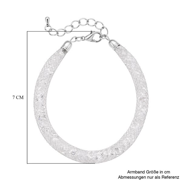 Wei&szlig;es Kristall Armband, ca. 18 cm, reines Messing image number 5