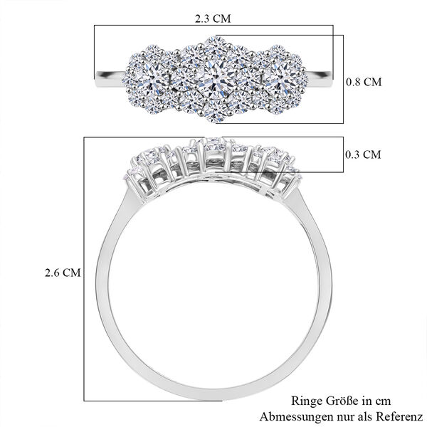 LUXORO IGI zertifizierter SI-GH Labor Diamant Ring in 585 Wei&szlig;gold- 1 ct. image number 6