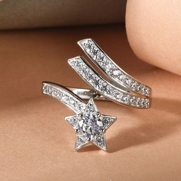 Künstlicher Diamant-Ring, Ionenbeschichtetes Messing  ca. 1,26 ct image number 2