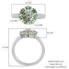AAA Tsavorit Granat und Zirkon Solitär Ring 925 Silber Platin-Überzug image number 5