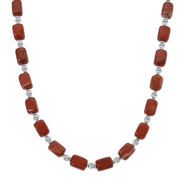 Rote Jaspis Halskette, ca. 45cm mit 5cm extender, ca. 300.00 ct