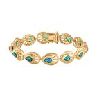 Pfau Quarz Triplette Armband ca. 19 cm 925 Silber 750 Gelbgold Vermeil ca. 10.36 ct