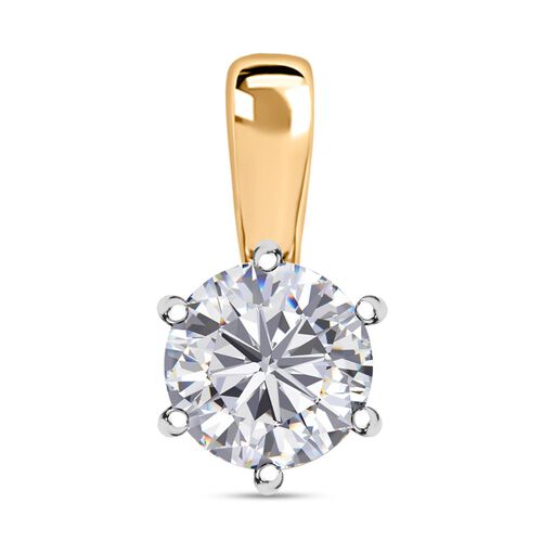 Moissanit Anhänger, 925 Silber rhodiniert und 750 Gelbgold Vermeil - 0,91 ct. image number 0