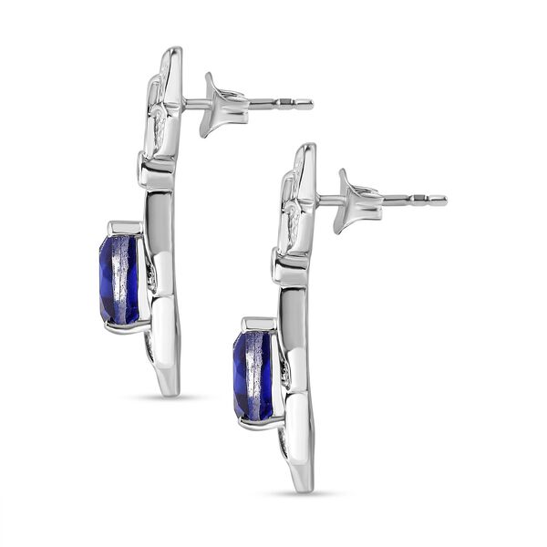 Tansanit-Farbe Quarz und Zirkon Ohrringe - 3,84 ct. image number 5